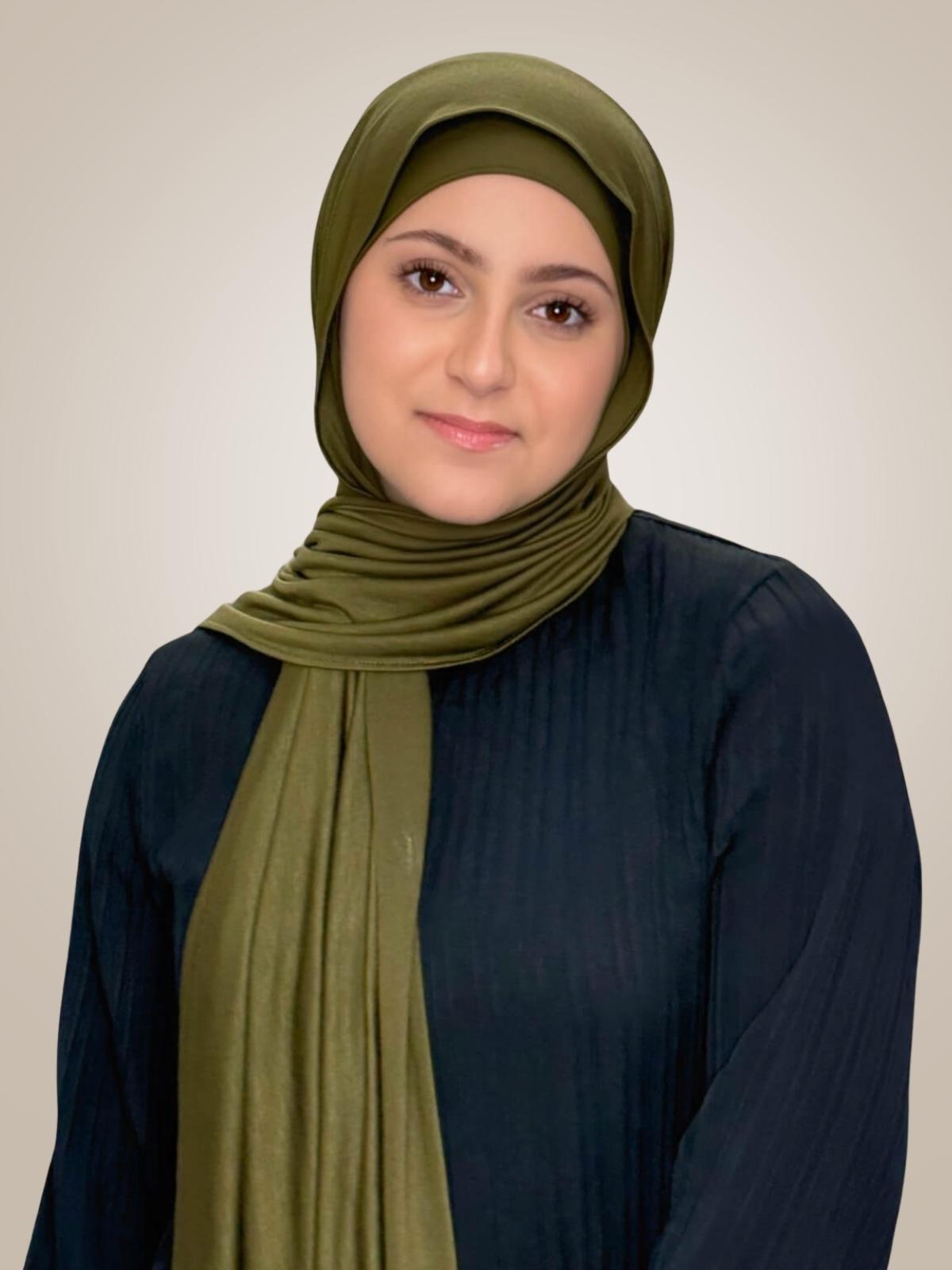 Modish Girl Premium Jersey Hijab-Olive Green
