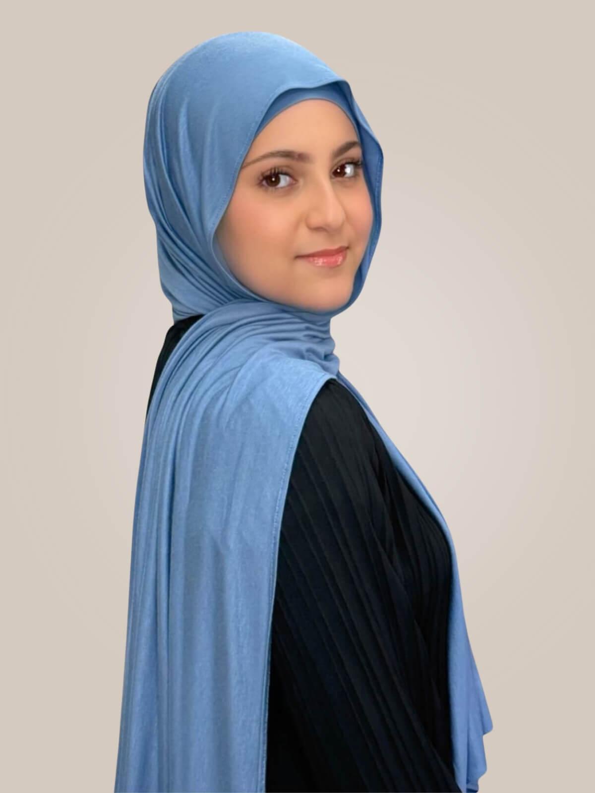 Modish Girl Premium Jersey Hijab-Blue Grey