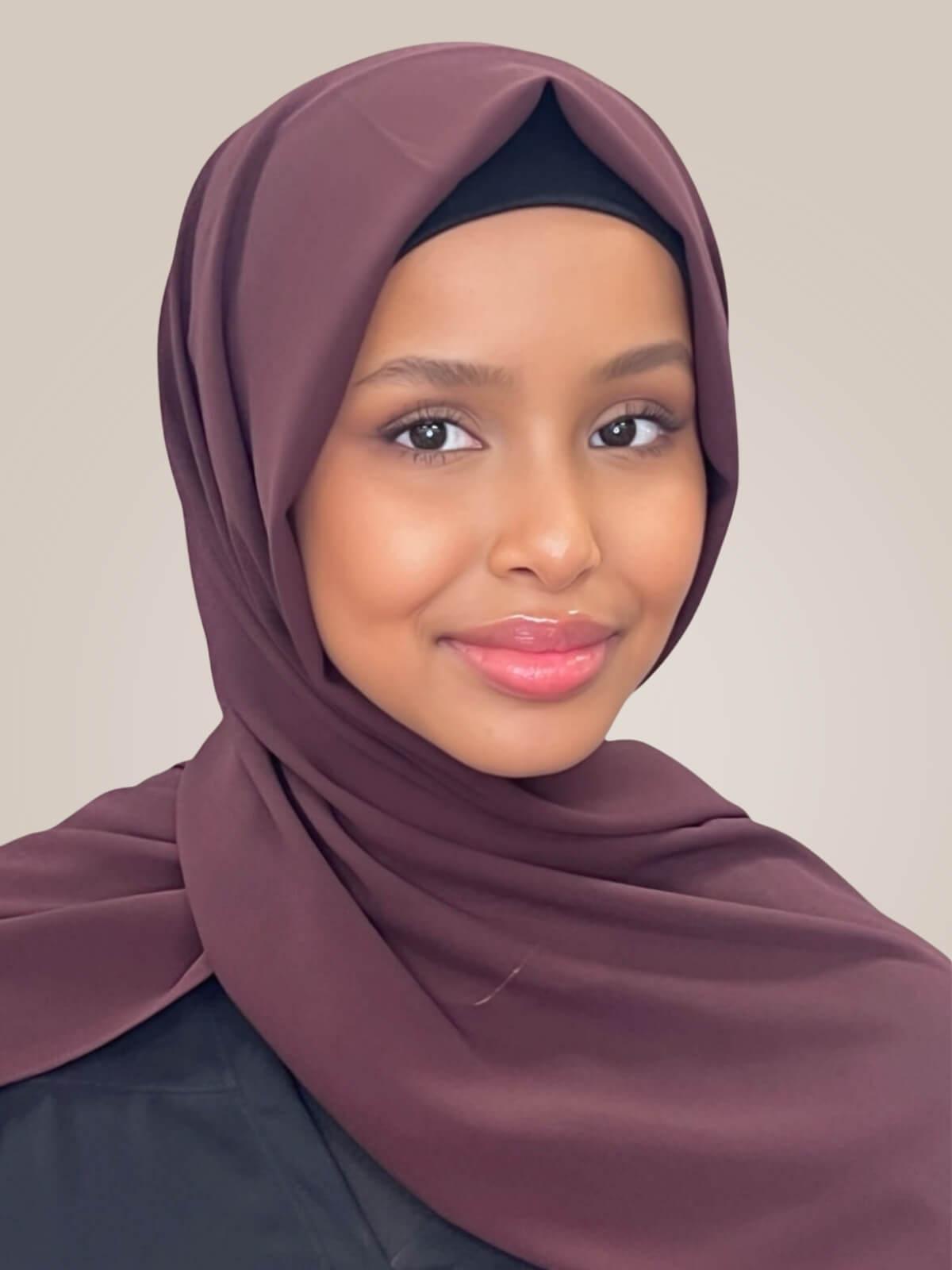 Classic Chiffon Hijab-Raisin