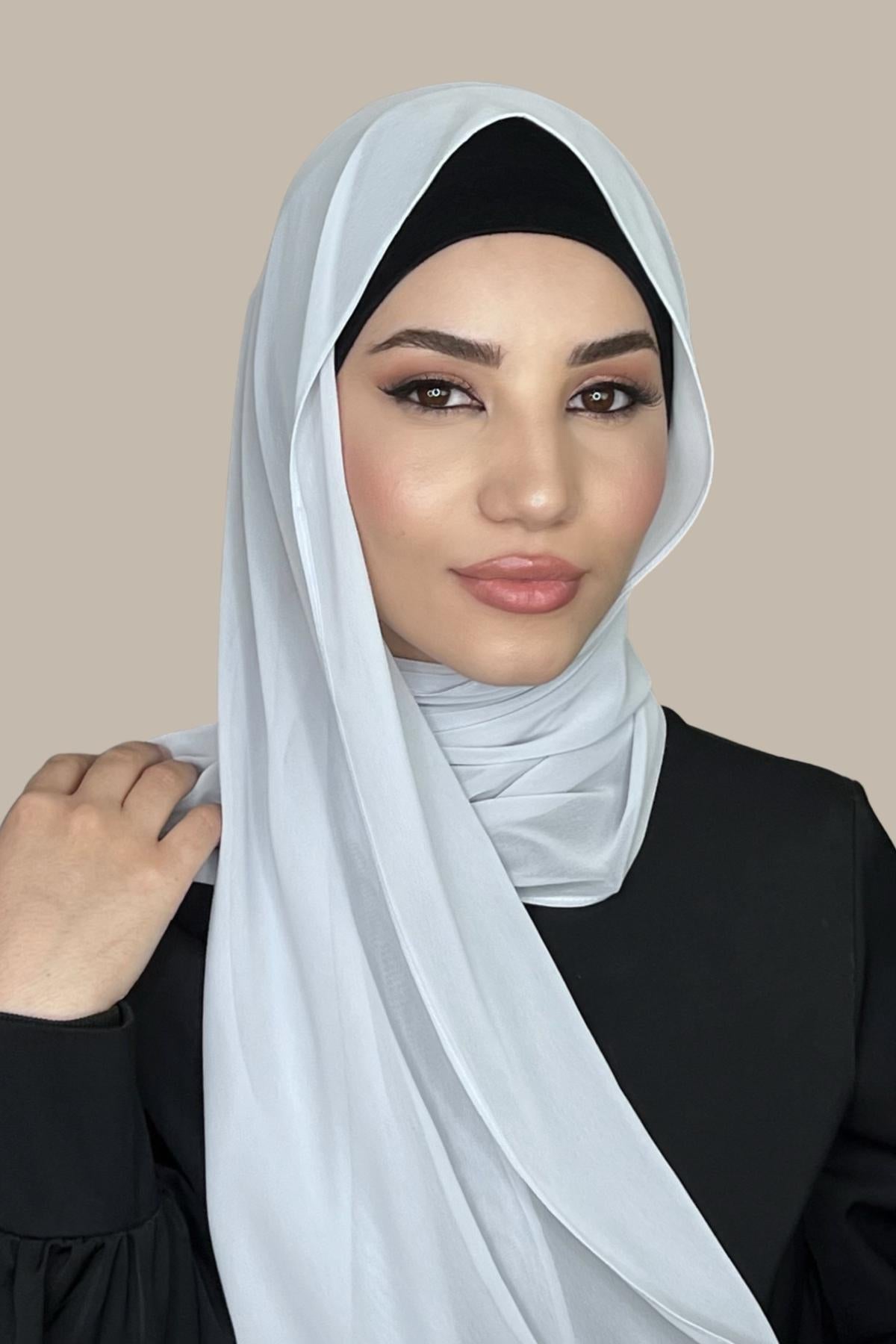 Silver Cloud Chiffon Hijab