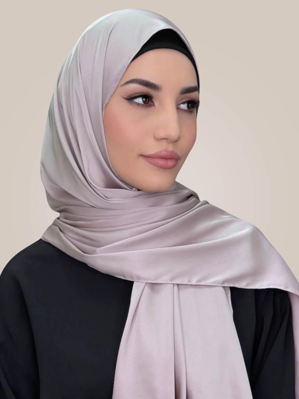 Premium Satin Hijab-Muted Mink