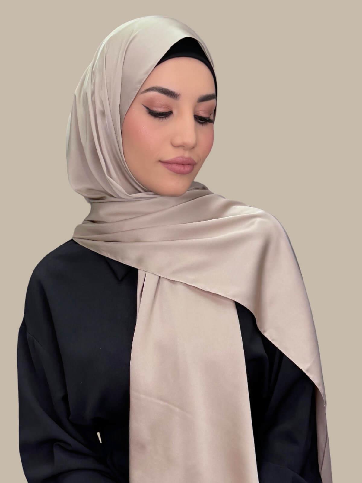 Premium Satin Hijab-Toasted Sand