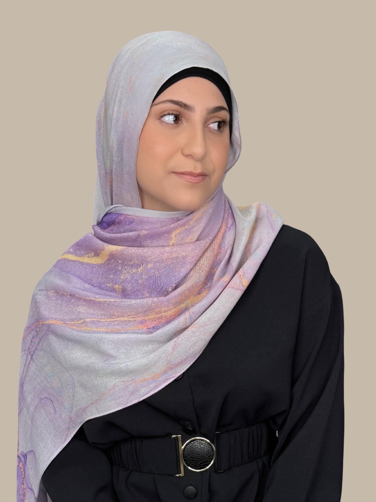 Modish Girl Print Modal Hijab-Lavanta Bay