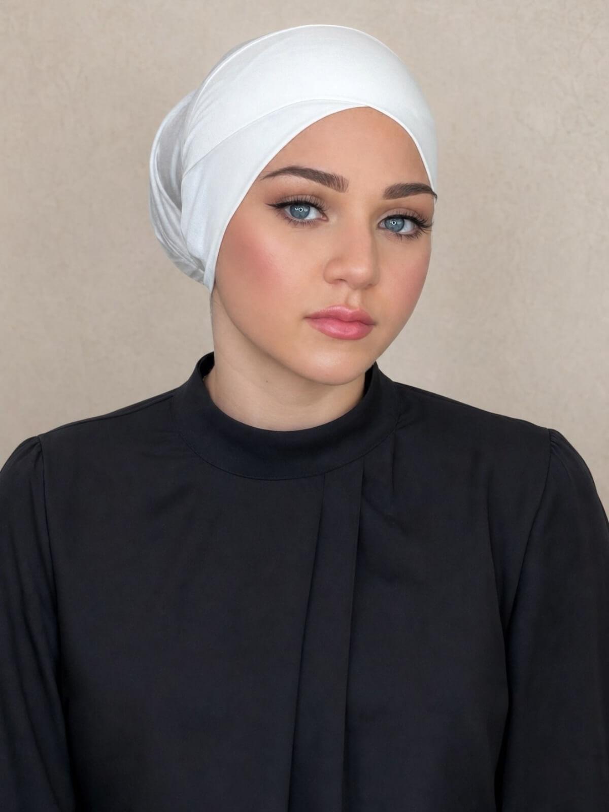 Premium Jersey Cross Front Underscarf-Off White