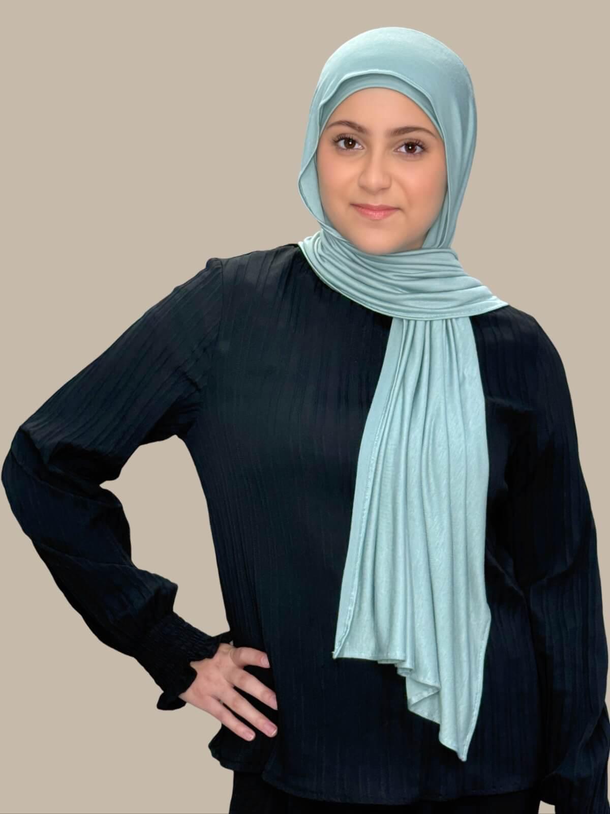 Modish Girl Premium Jersey Hijab-Pale Cyan