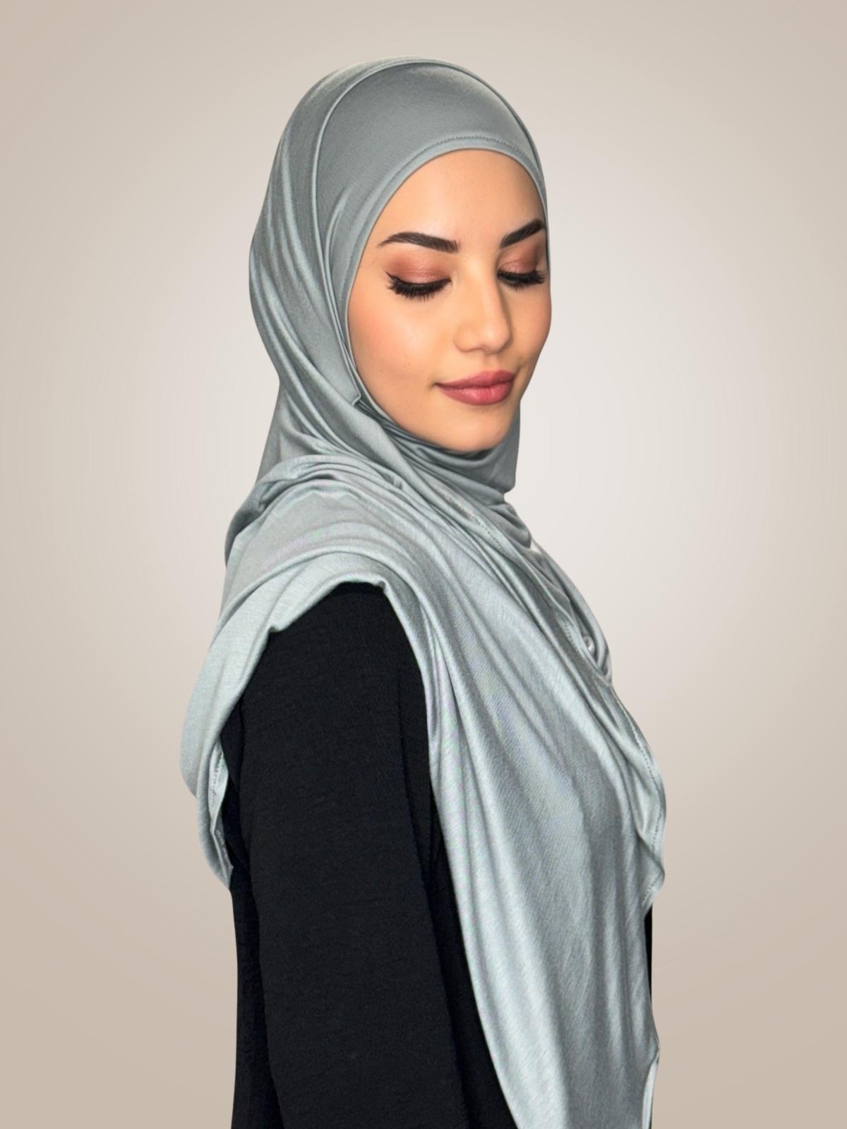 Pre-Sewn Jersey Hijab-Chic Grey