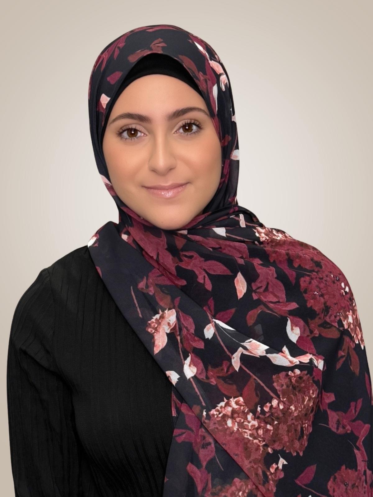 Modish Girl Printed Chiffon Hijab-Wild Orchid
