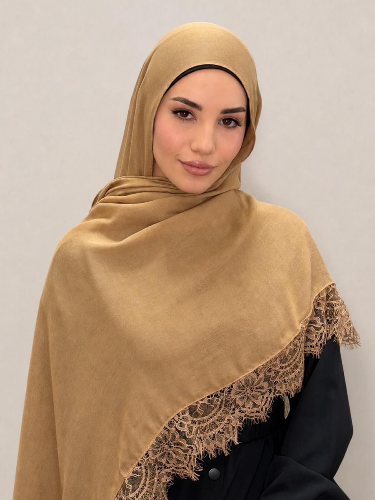 Lace Cotton Modal Hijab-Golden Hour