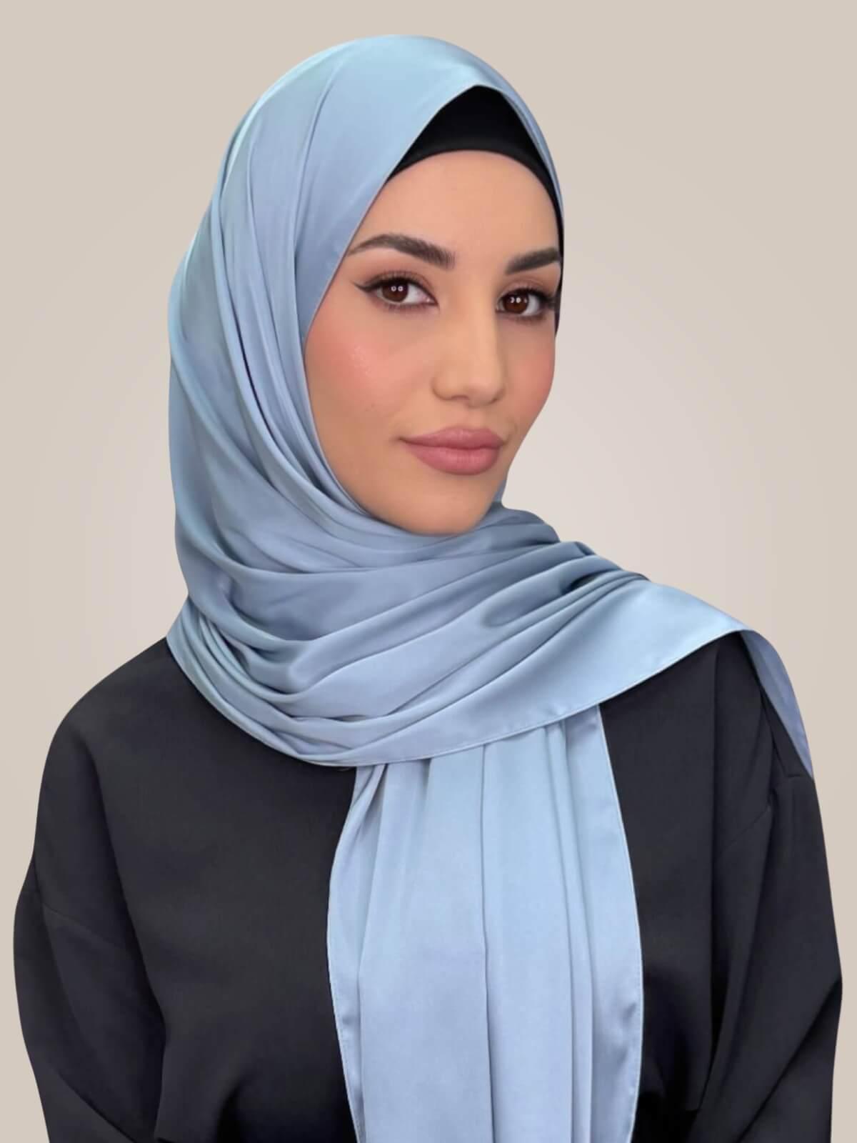 Premium Satin Hijab-Denim Dust