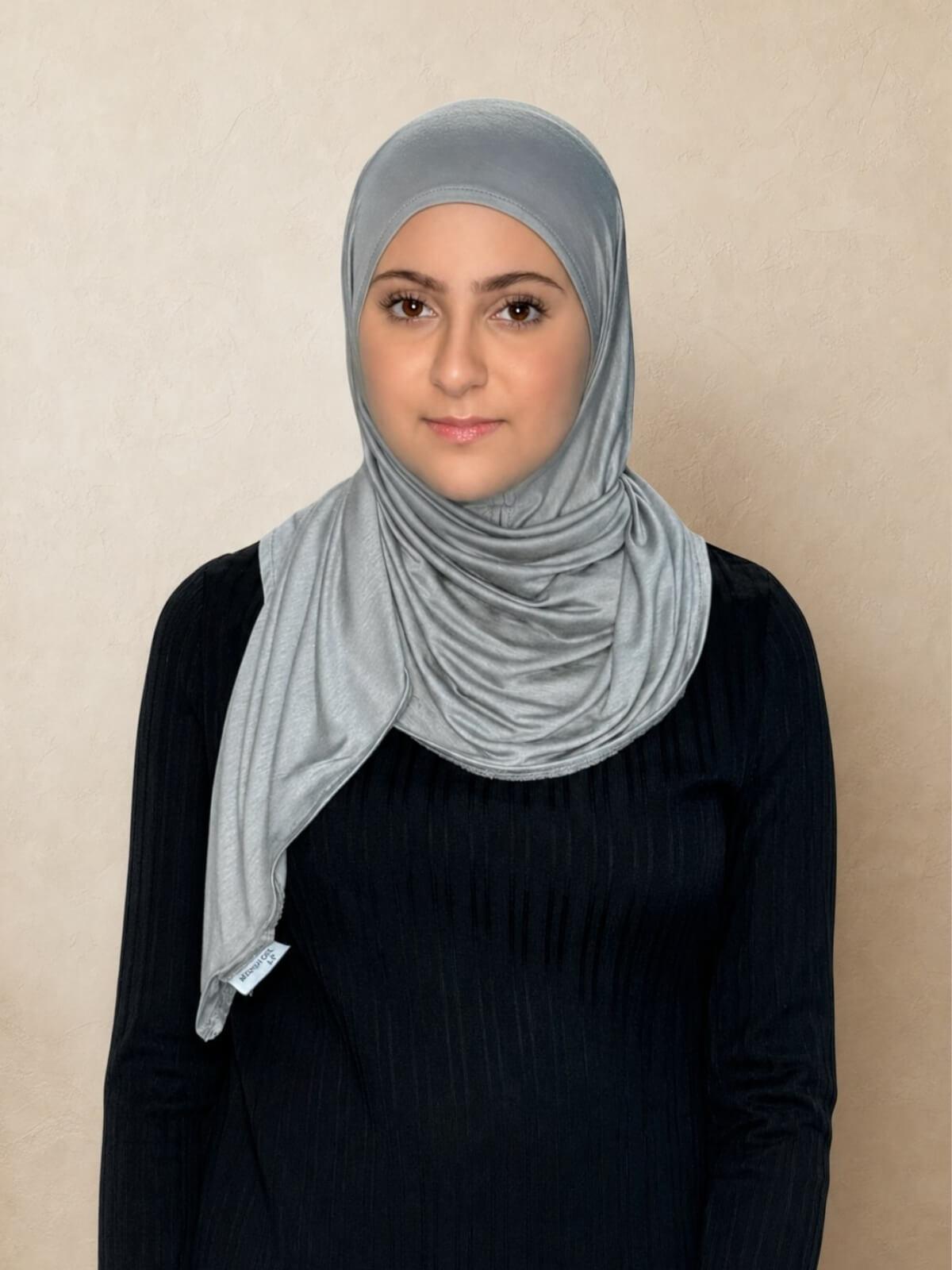 Modish Girl Pre-Sewn Jersey Hijab-Chic Grey