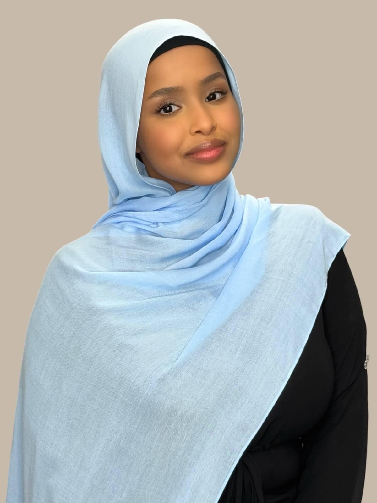 Cotton Modal Hijab-Cinderella Blue