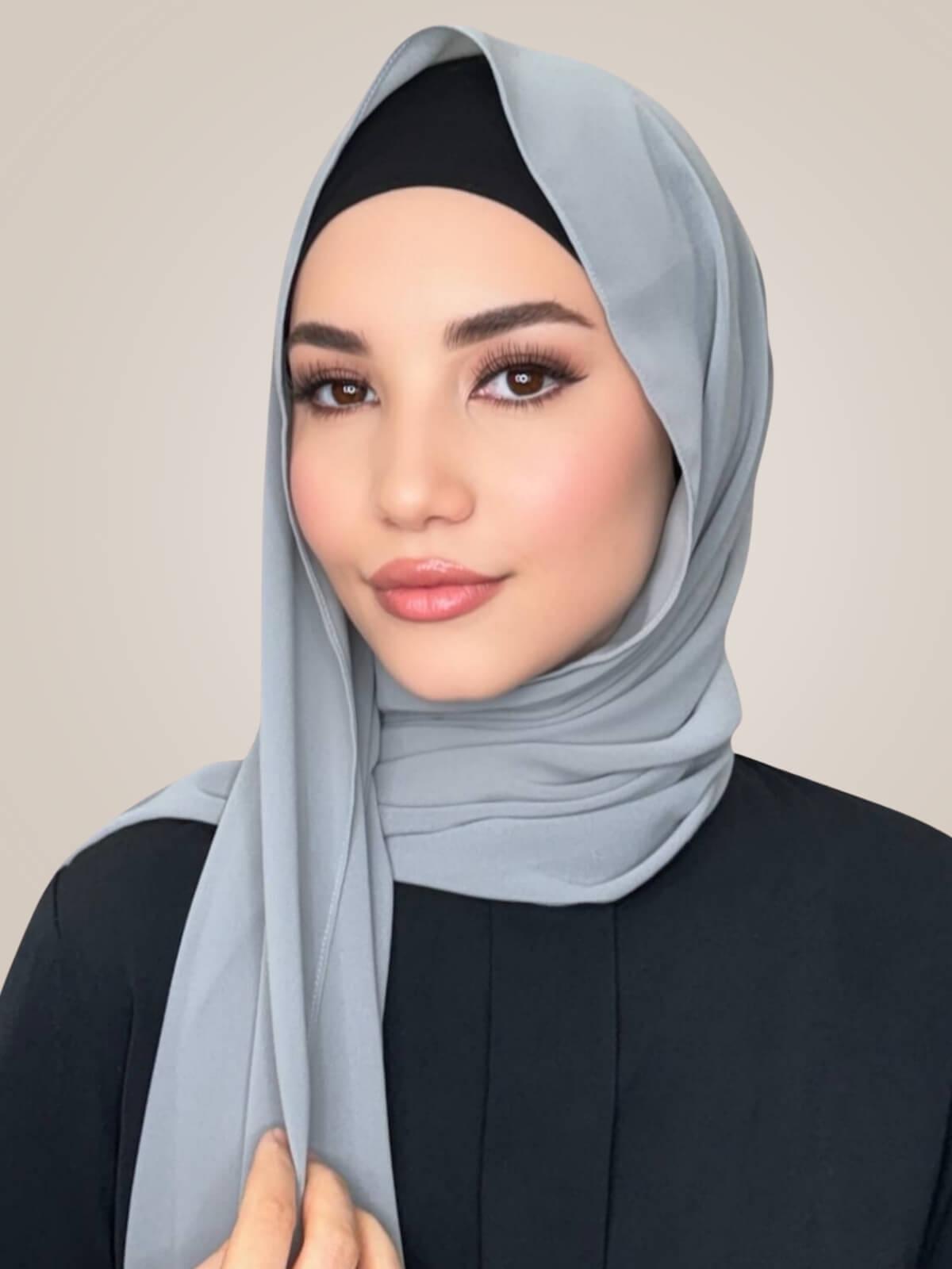 Classic Chiffon Hijab-Dolphin Grey