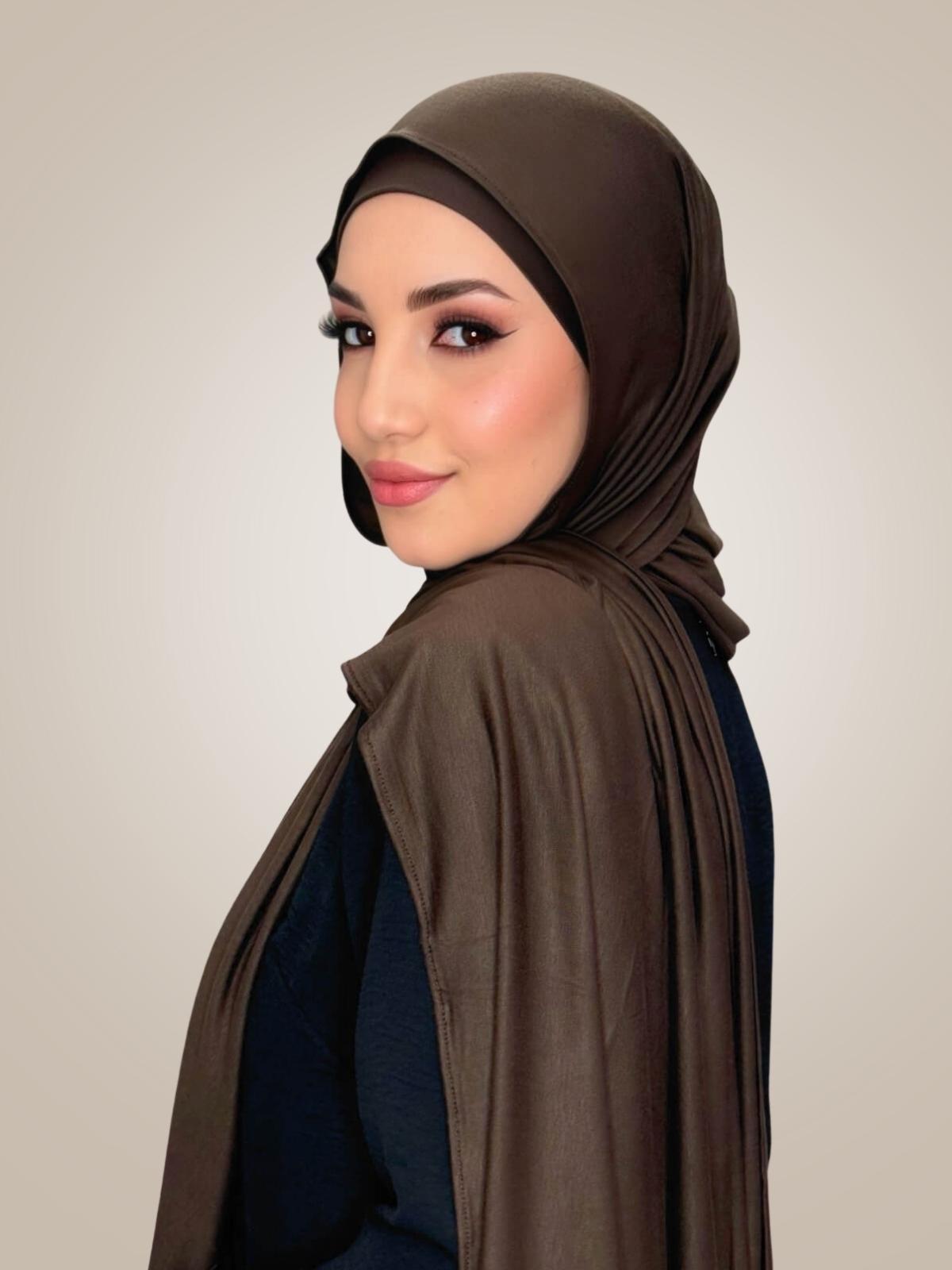 Premium Jersey hijab-Chocolate Brown