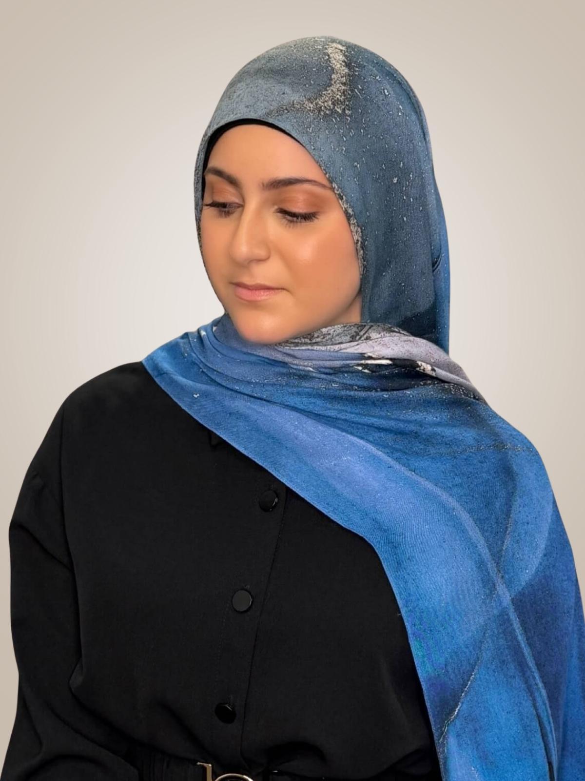 Modish Girl Print Modal Hijab-Santorini Night