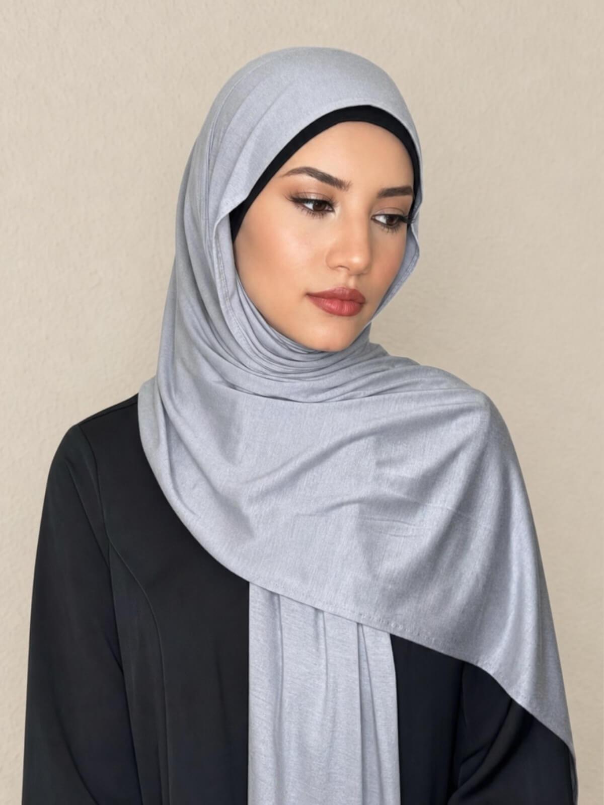 Classic Jersey Hijab-Steel Grey