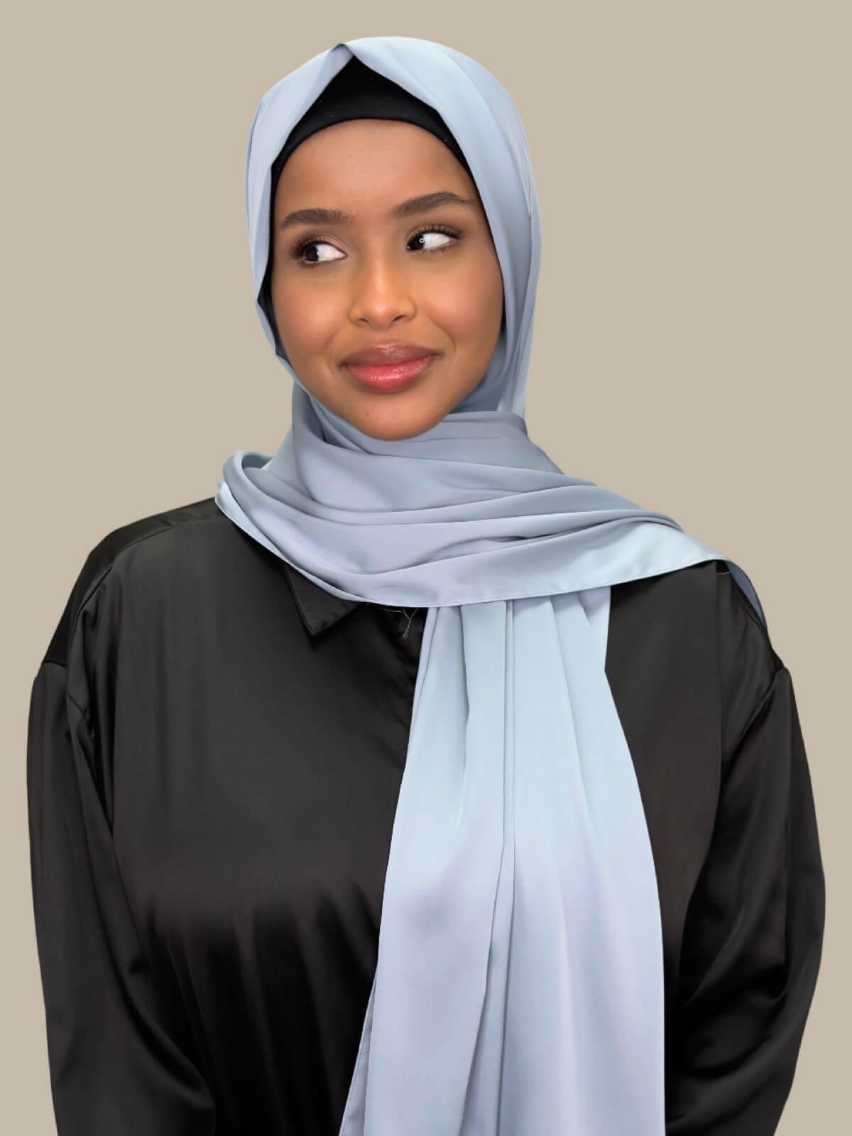 Premium Satin Hijab-Denim Dust