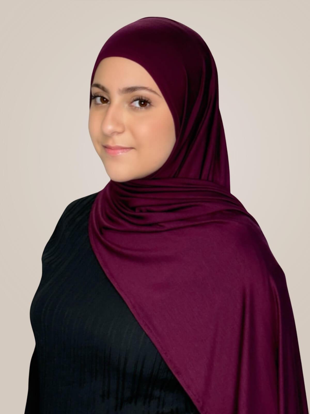 Modish Girl Pre-Sewn Jersey Hijab-Wine