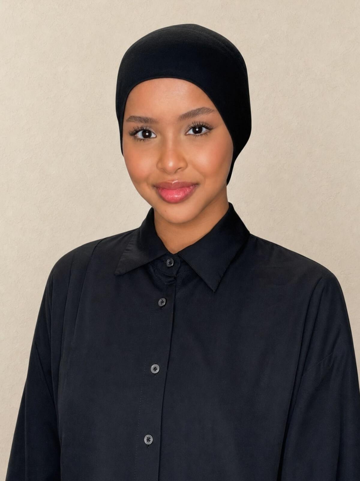 Premium Cotton Underscarf-Black
