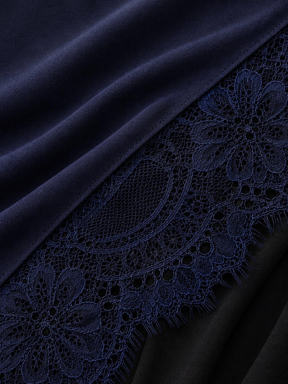 Lace Cotton Modal Hijab-Blue Hour