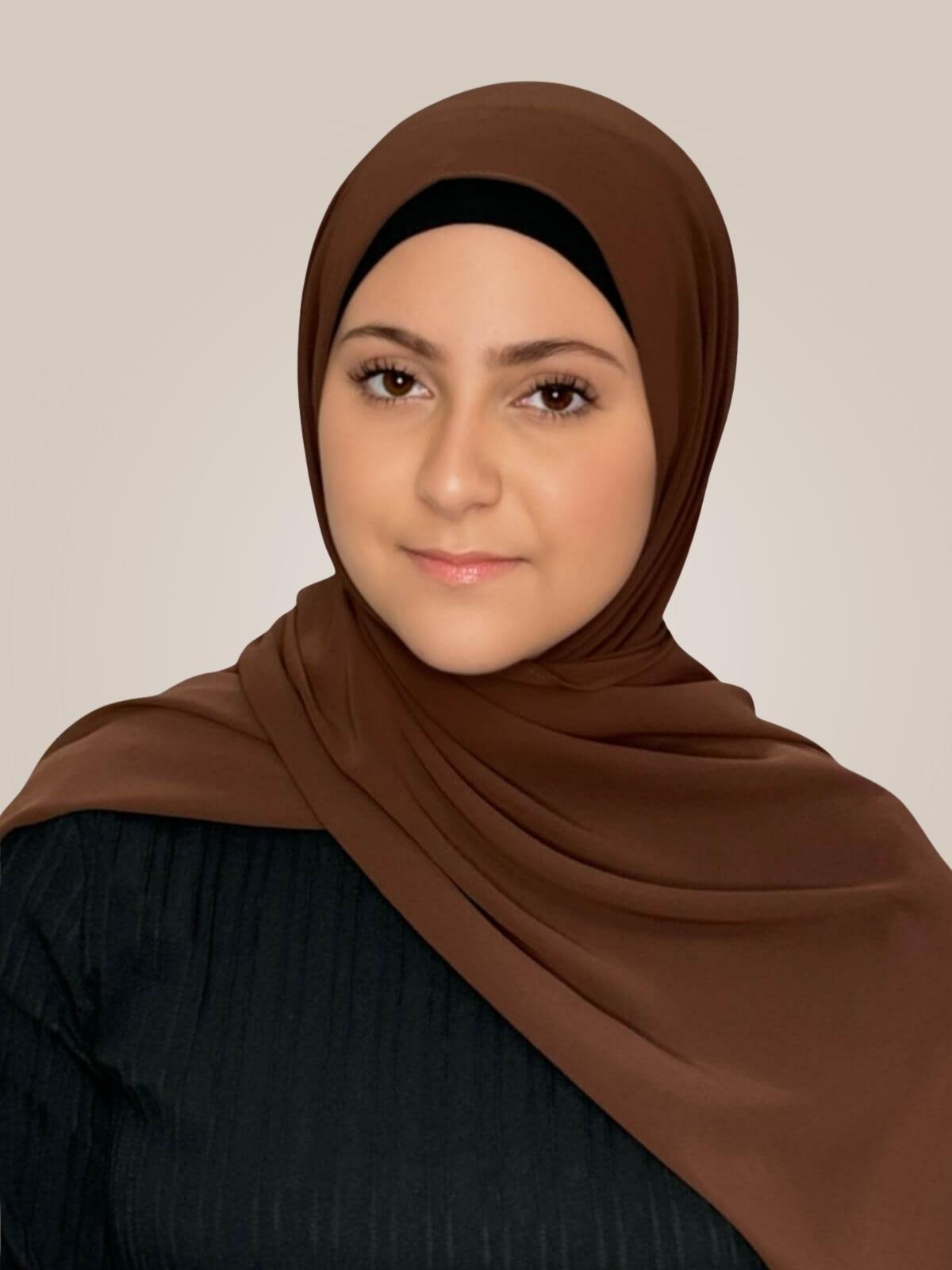 Modish Girl Luxury Chiffon Hijab-Brunette