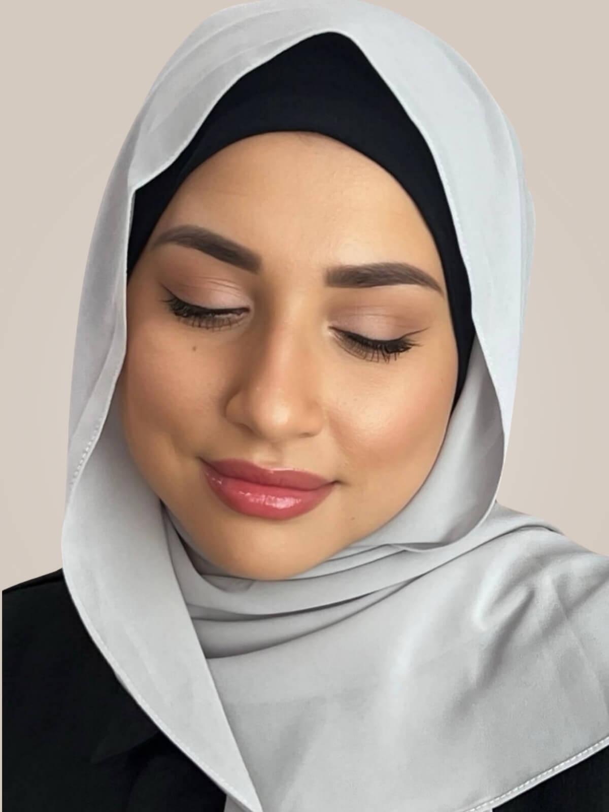 Classic Chiffon Hijab-Pearl Grey
