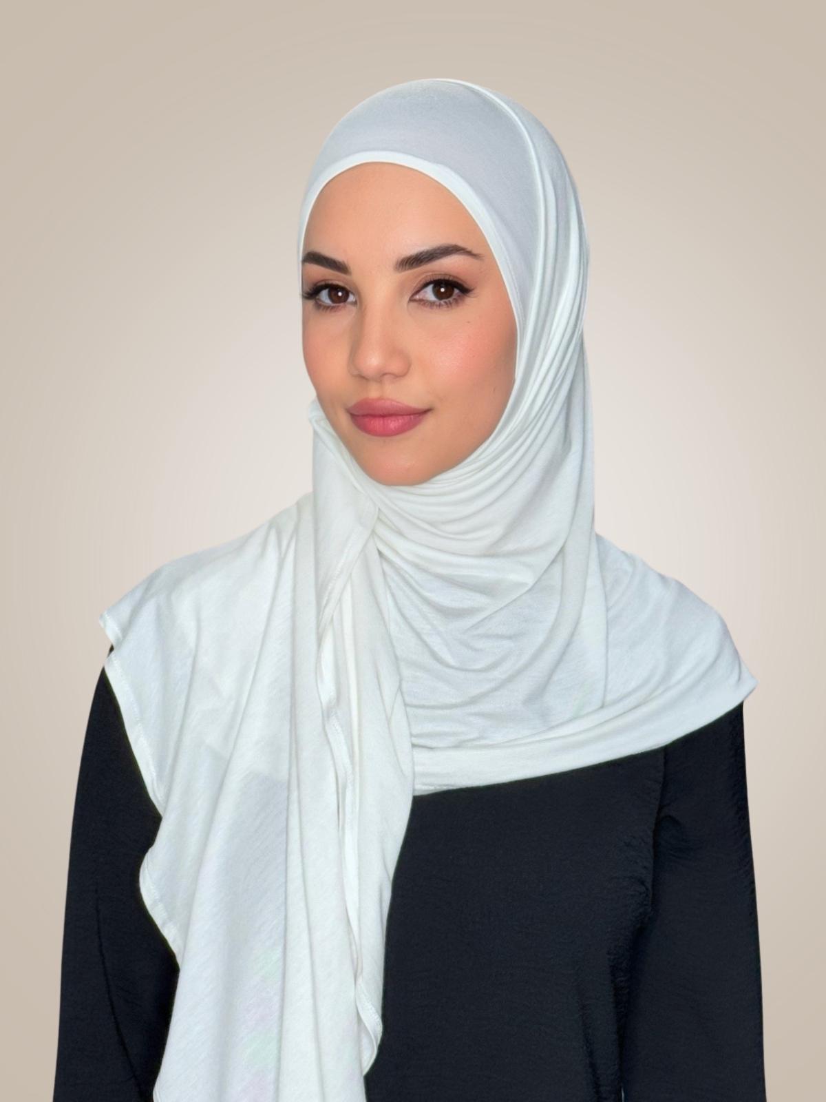 Pre-Sewn Jersey Hijab-Off White