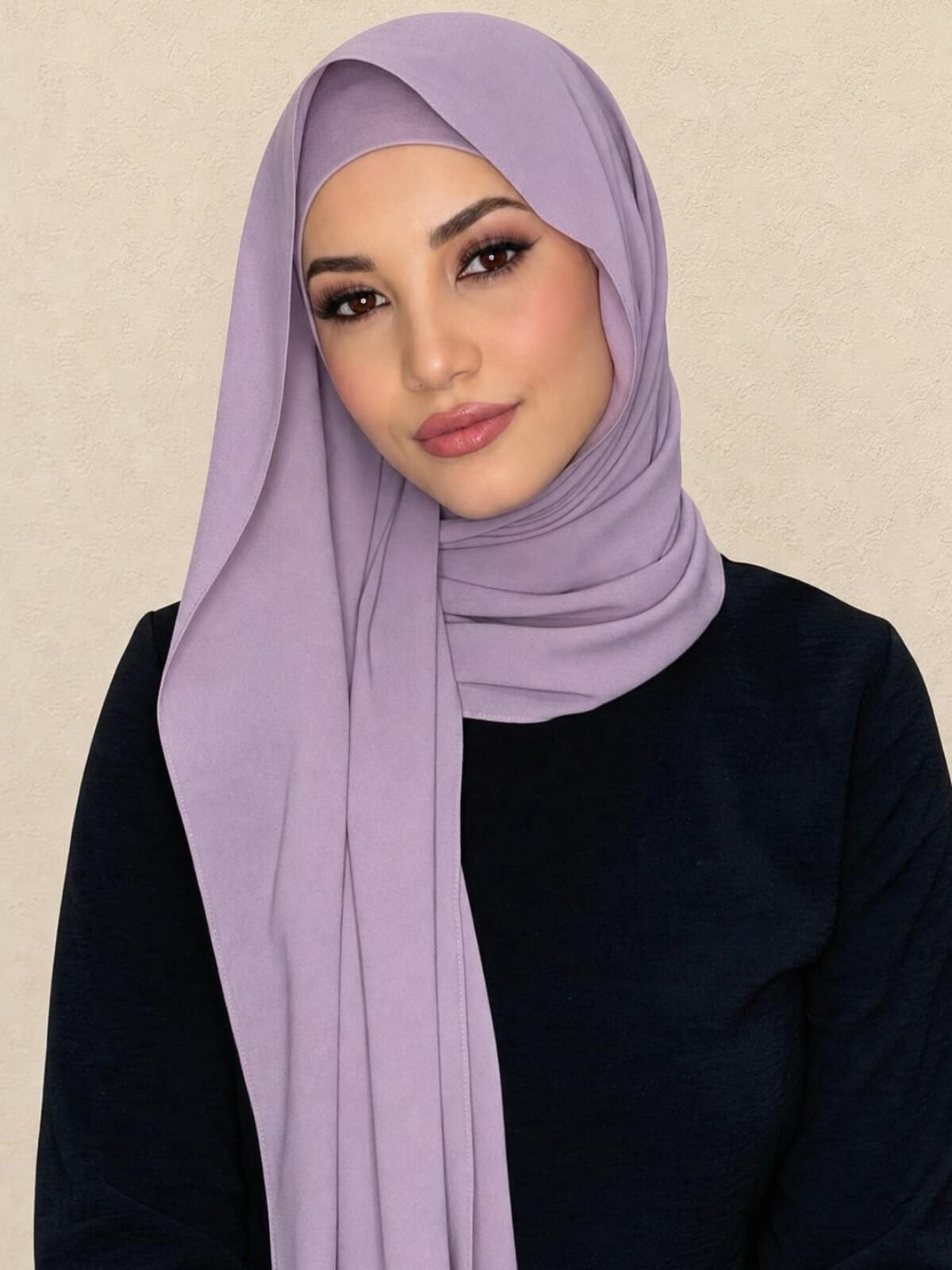Matching Chiffon Hijab Set-Barely Mauve