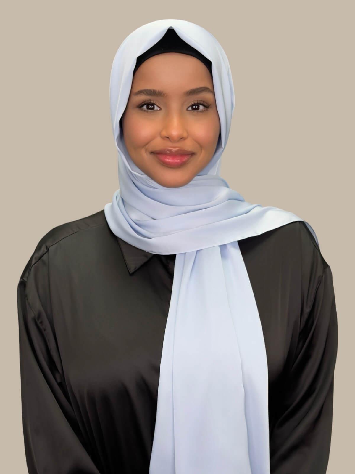 Premium Satin Hijab-Powder Blue