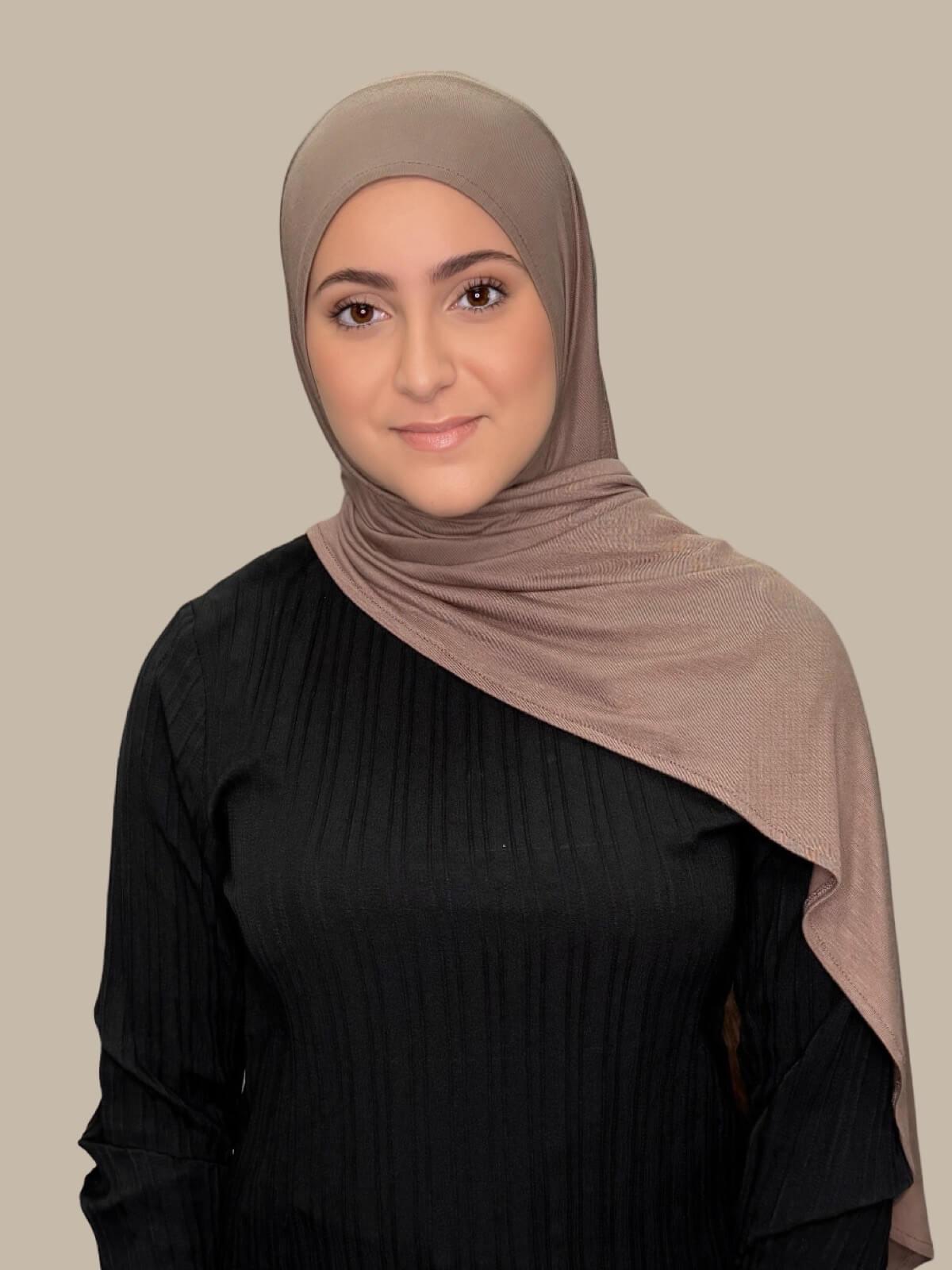 Modish Girl Pre-Sewn Jersey Hijab-Truffle