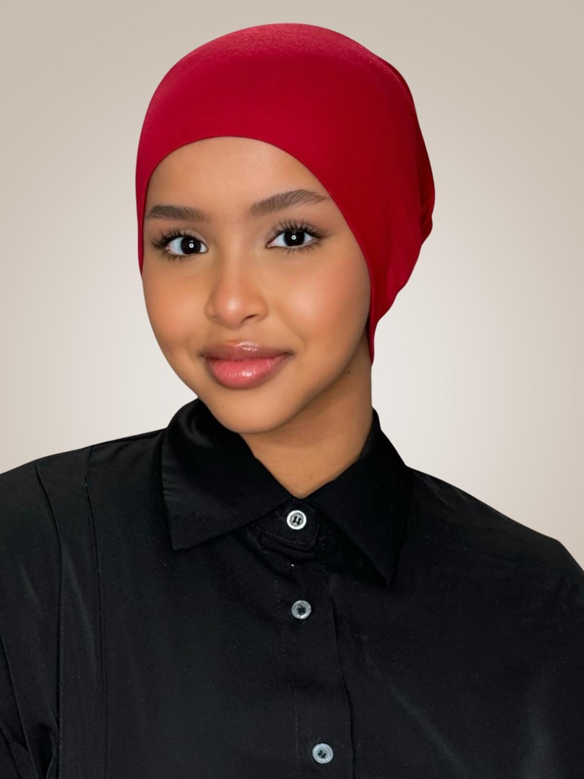 Premium Cotton Underscarf-Blood Red