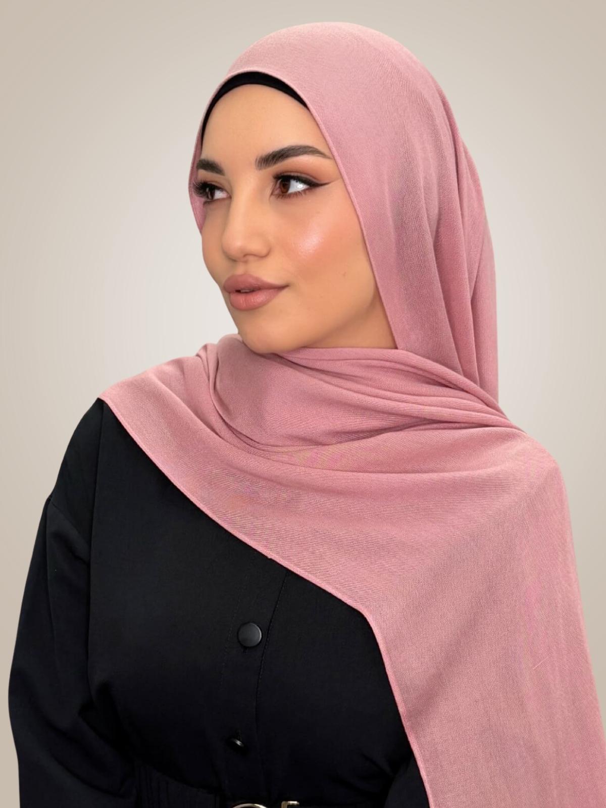 Cotton Modal Hijab-Misty Rose
