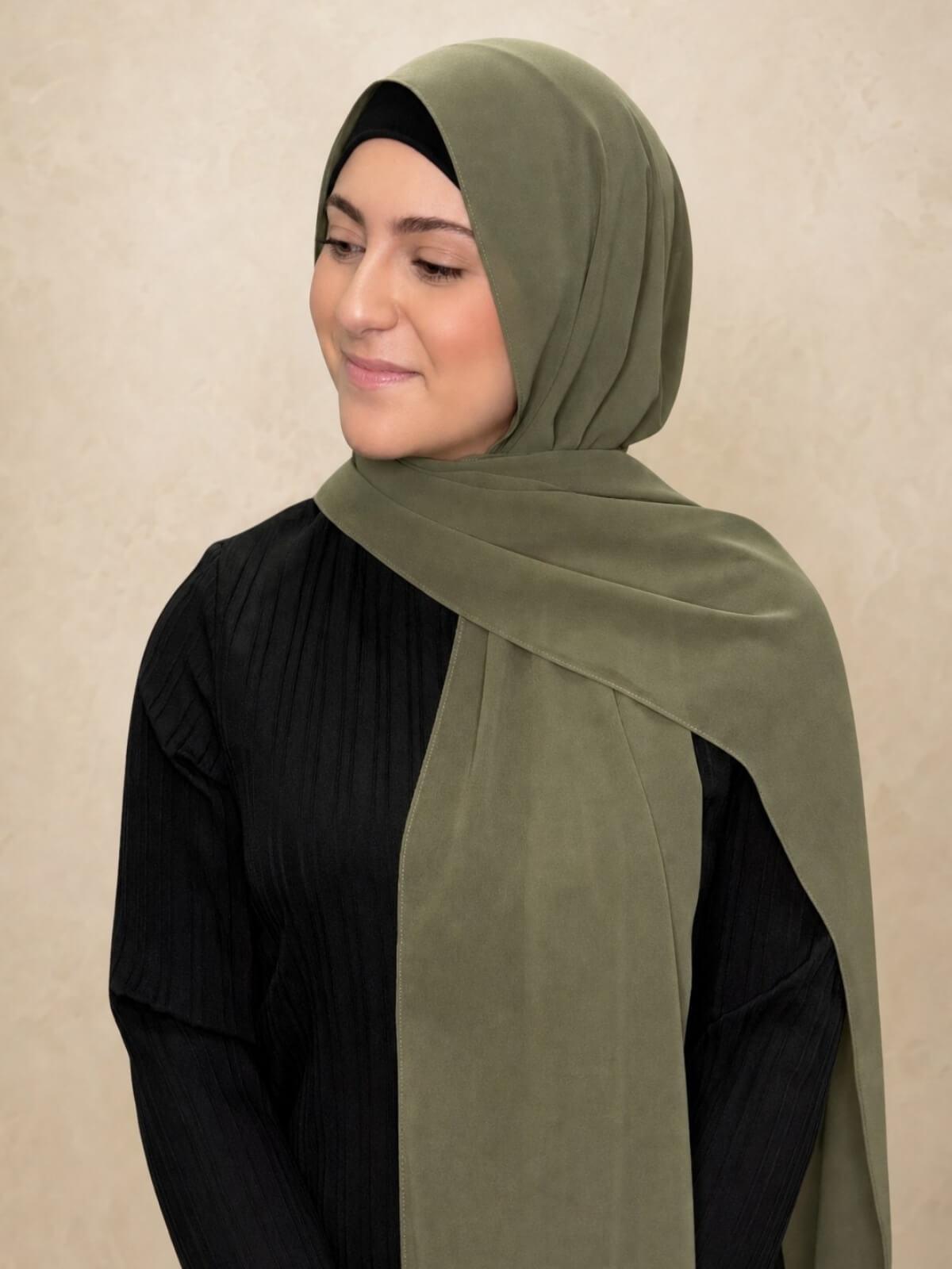 Modish Girl Luxury Chiffon Hijab-Dusty Olive