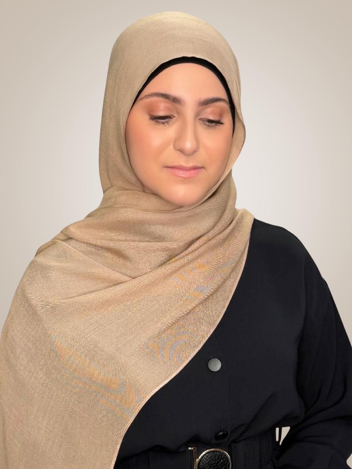 Modish Girl Cotton Modal Hijab-Tan
