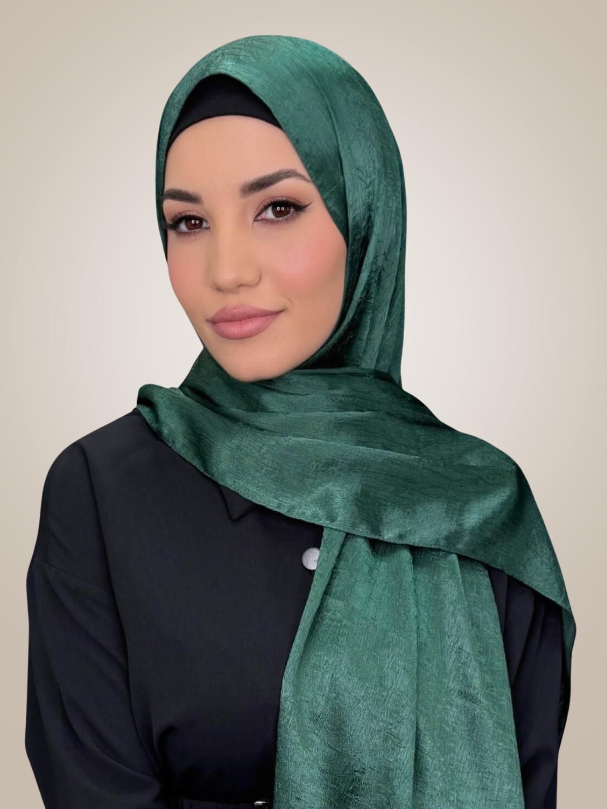 Classic Satin Hijab-Dark Green