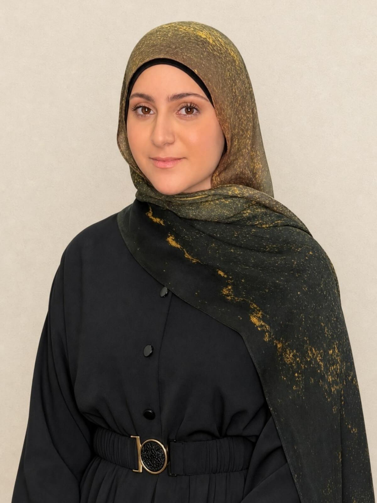 Modish Girl Print Modal Hijab-Golden Dune