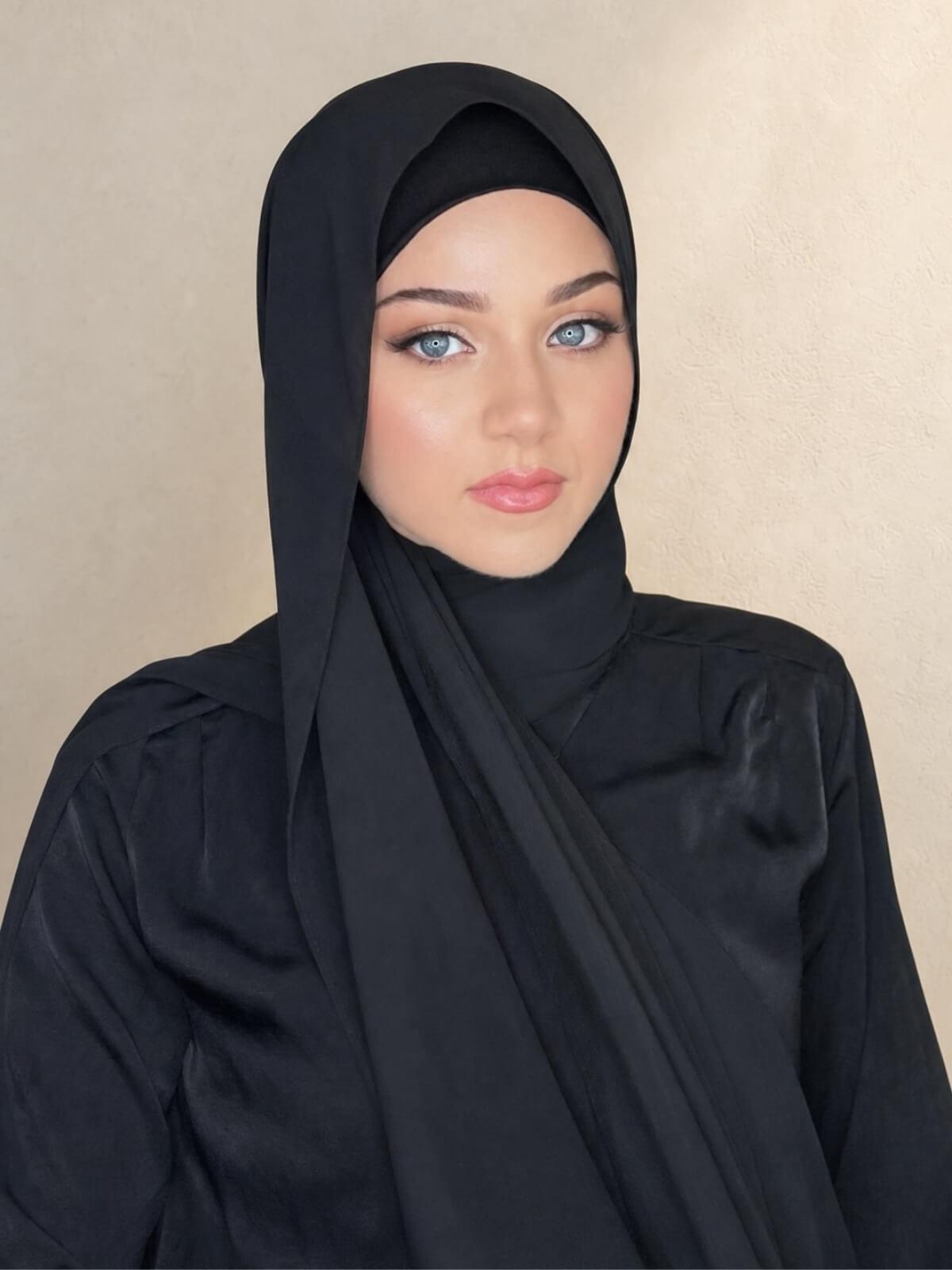 Luxury Chiffon Hijab-Black