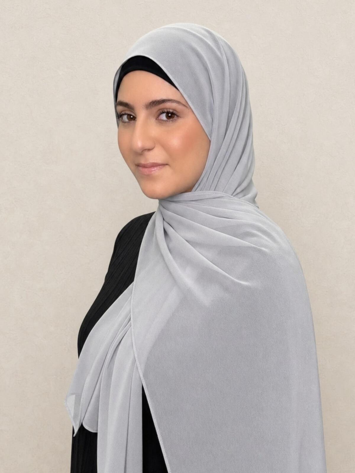 Modish Girl Luxury Chiffon Hijab-Chic Grey