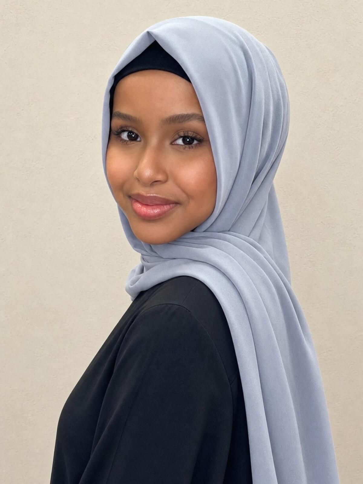 Classic Chiffon Hijab-Slate Grey