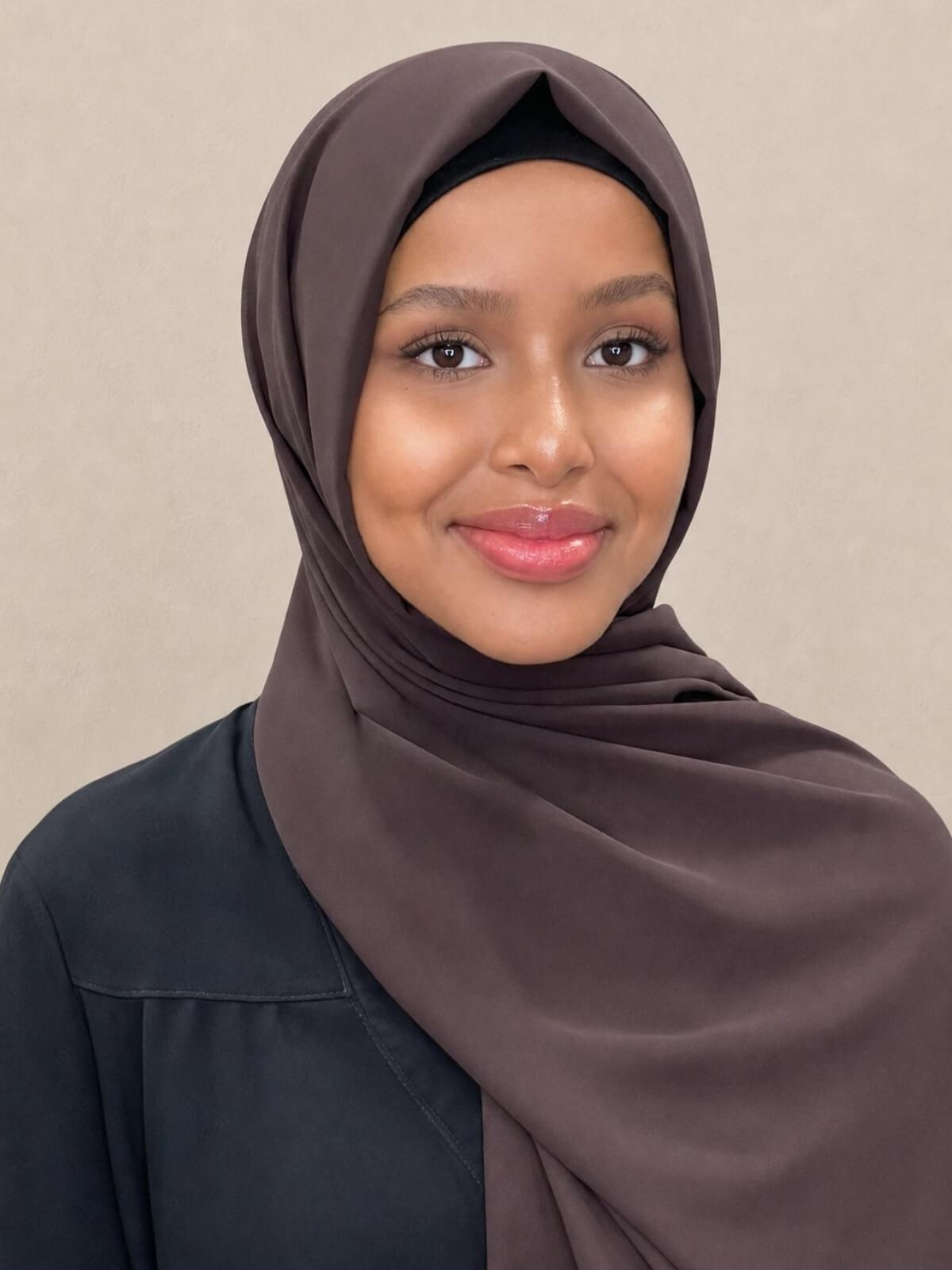 Luxury Chiffon Hijab-Coffee Brown