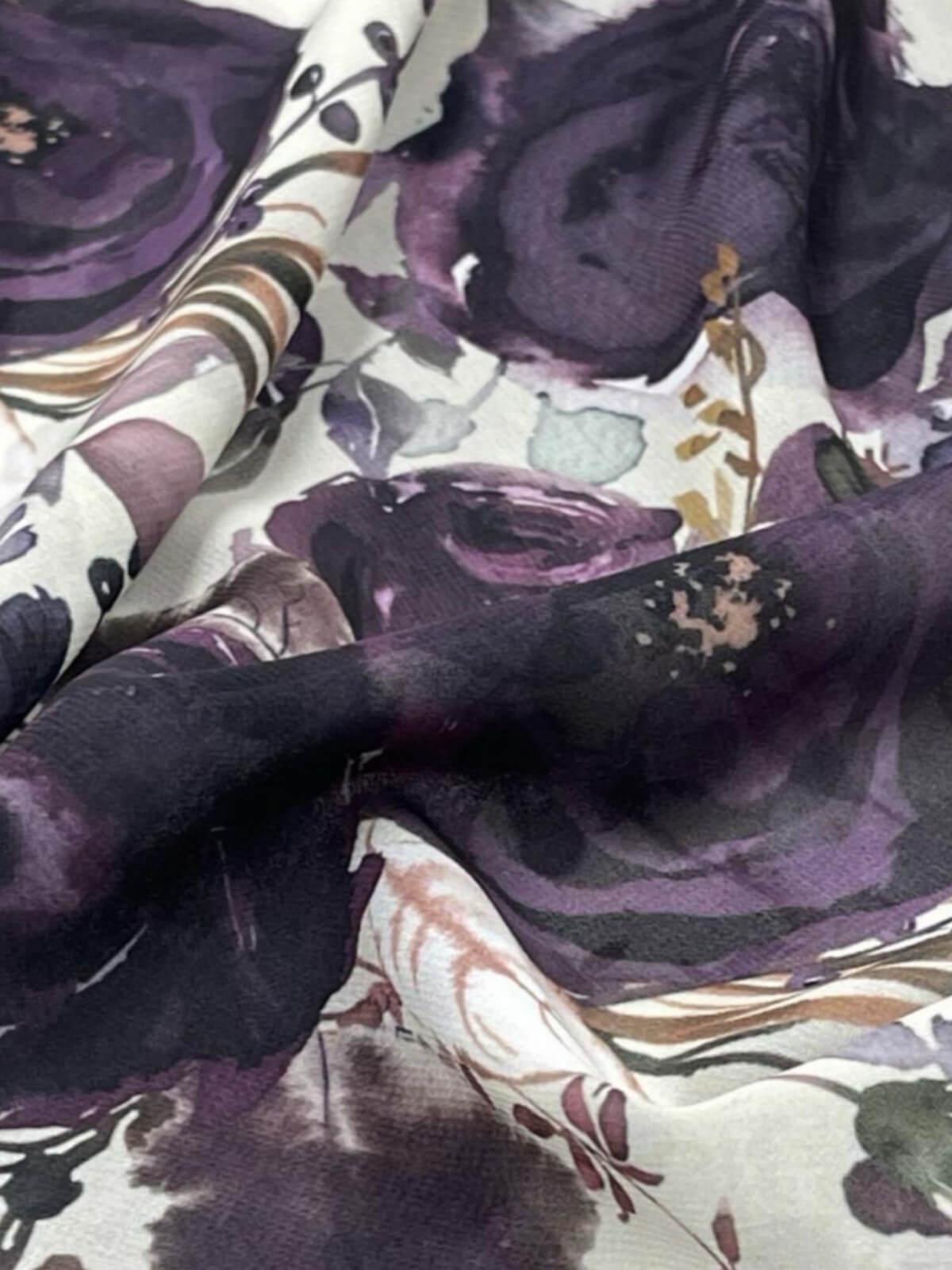 Printed Chiffon Hijab-Plum Orchid