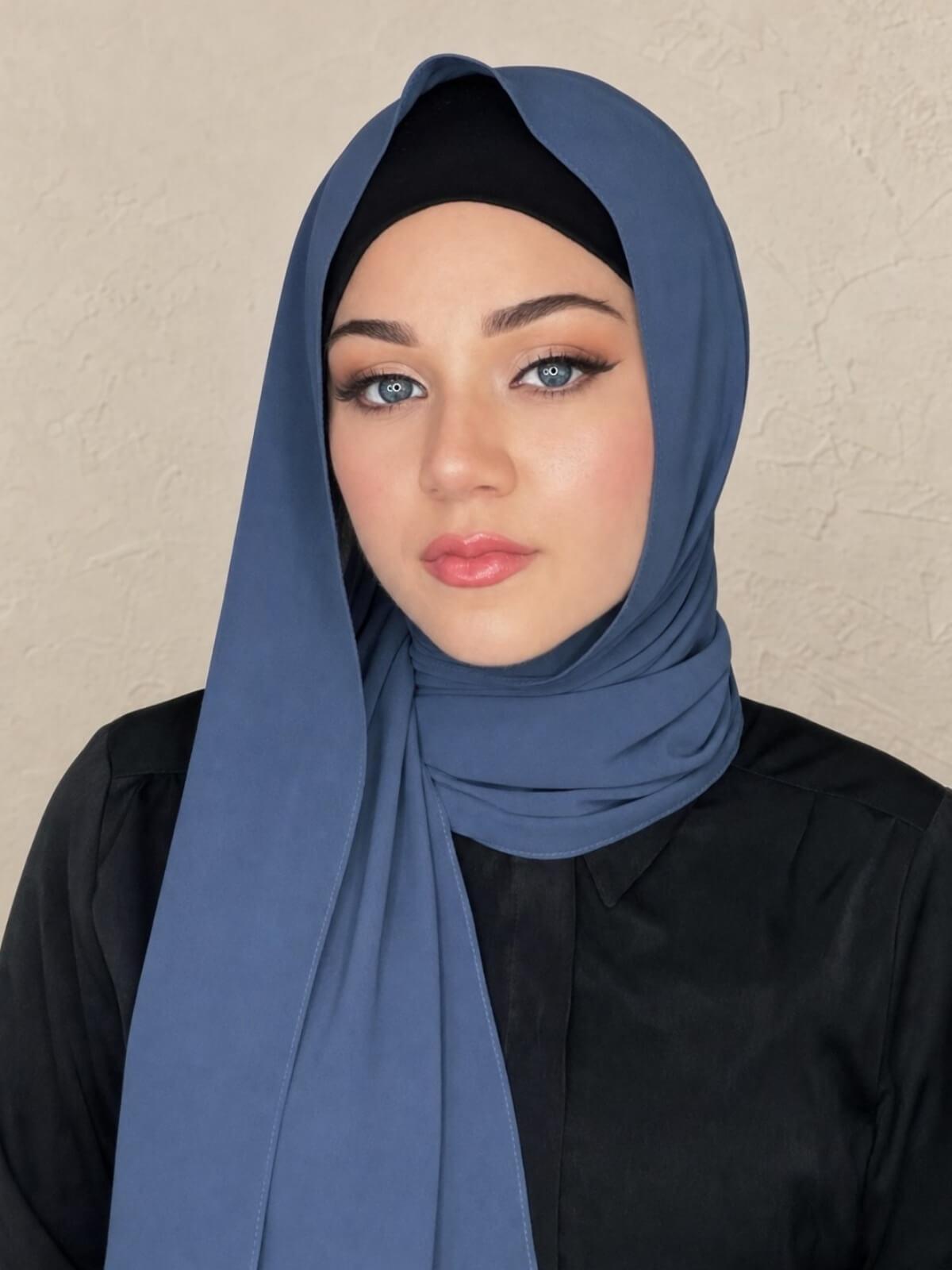 Classic Chiffon Hijab-Dodger Blue