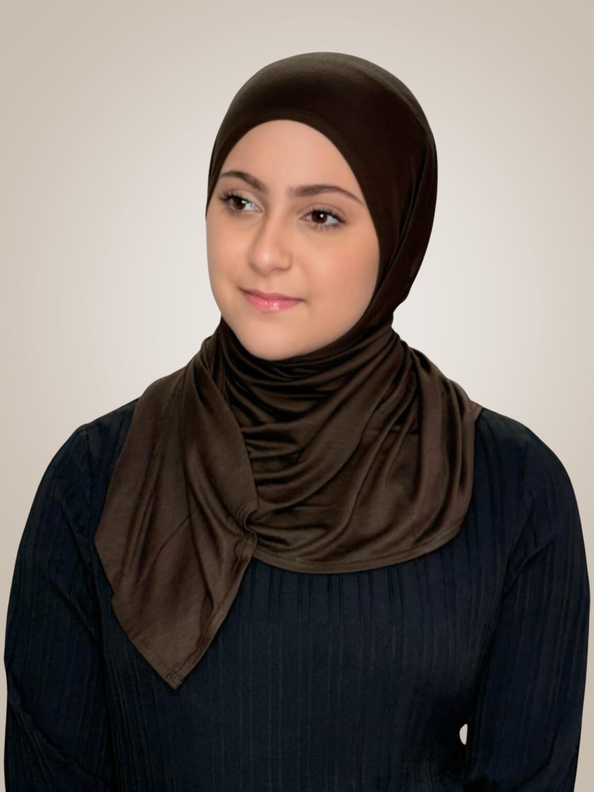 Modish Girl Pre-Sewn Jersey Hijab-Chocolate Brown