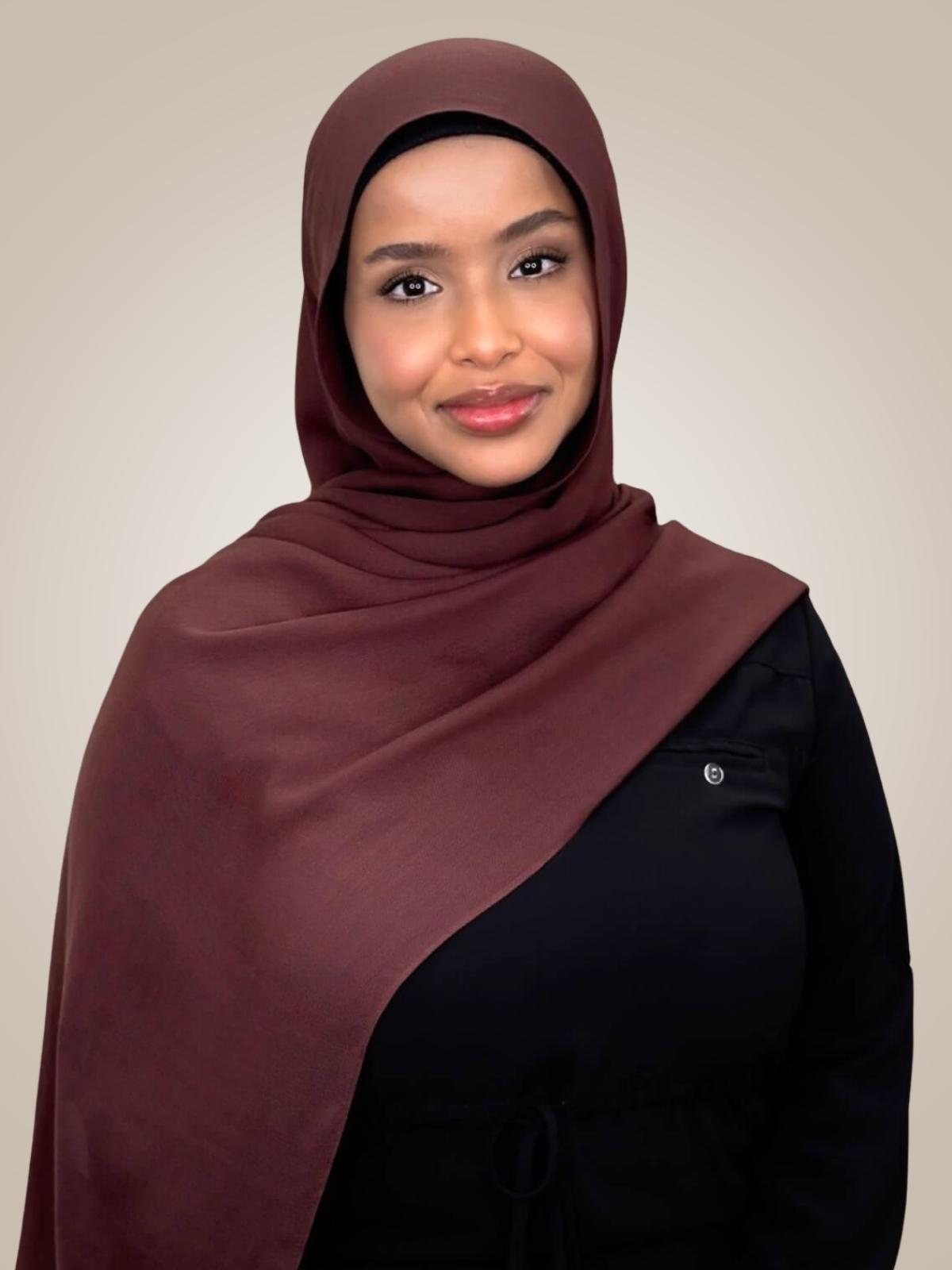 Cotton Modal Hijab-Raisin Brown