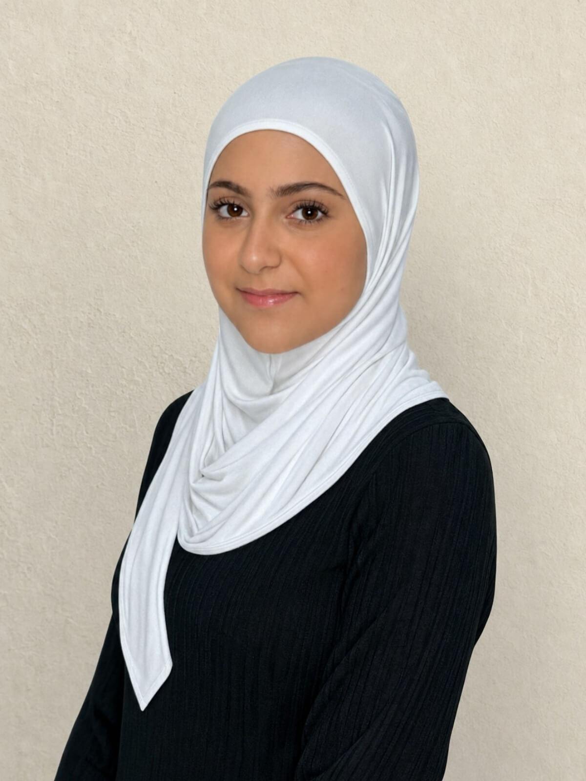 Modish Girl Pre-Sewn Jersey Hijab-White