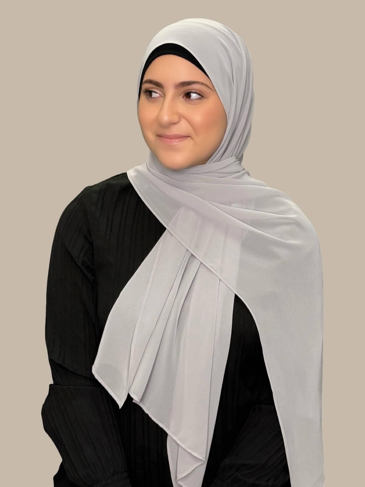 Modish Girl Luxury Chiffon Hijab-Chic Grey