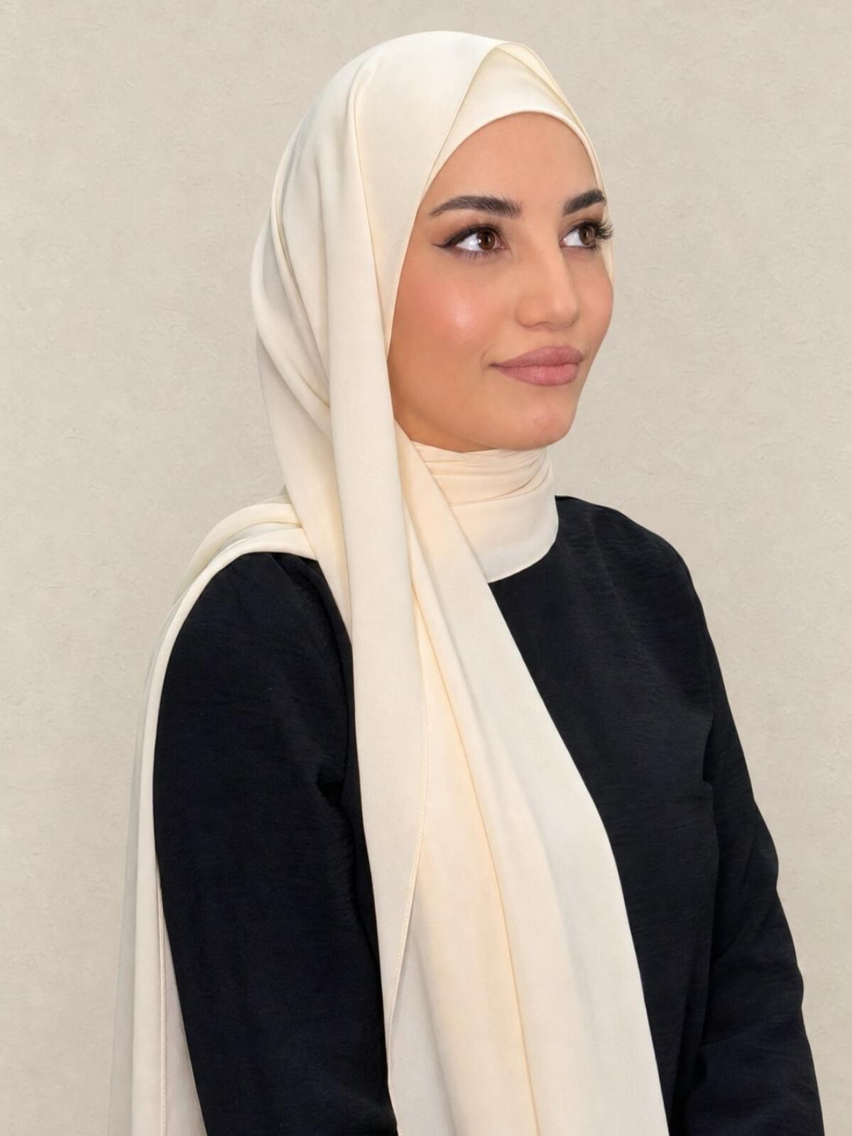 Matching Chiffon Hijab Set-Ivory Lace
