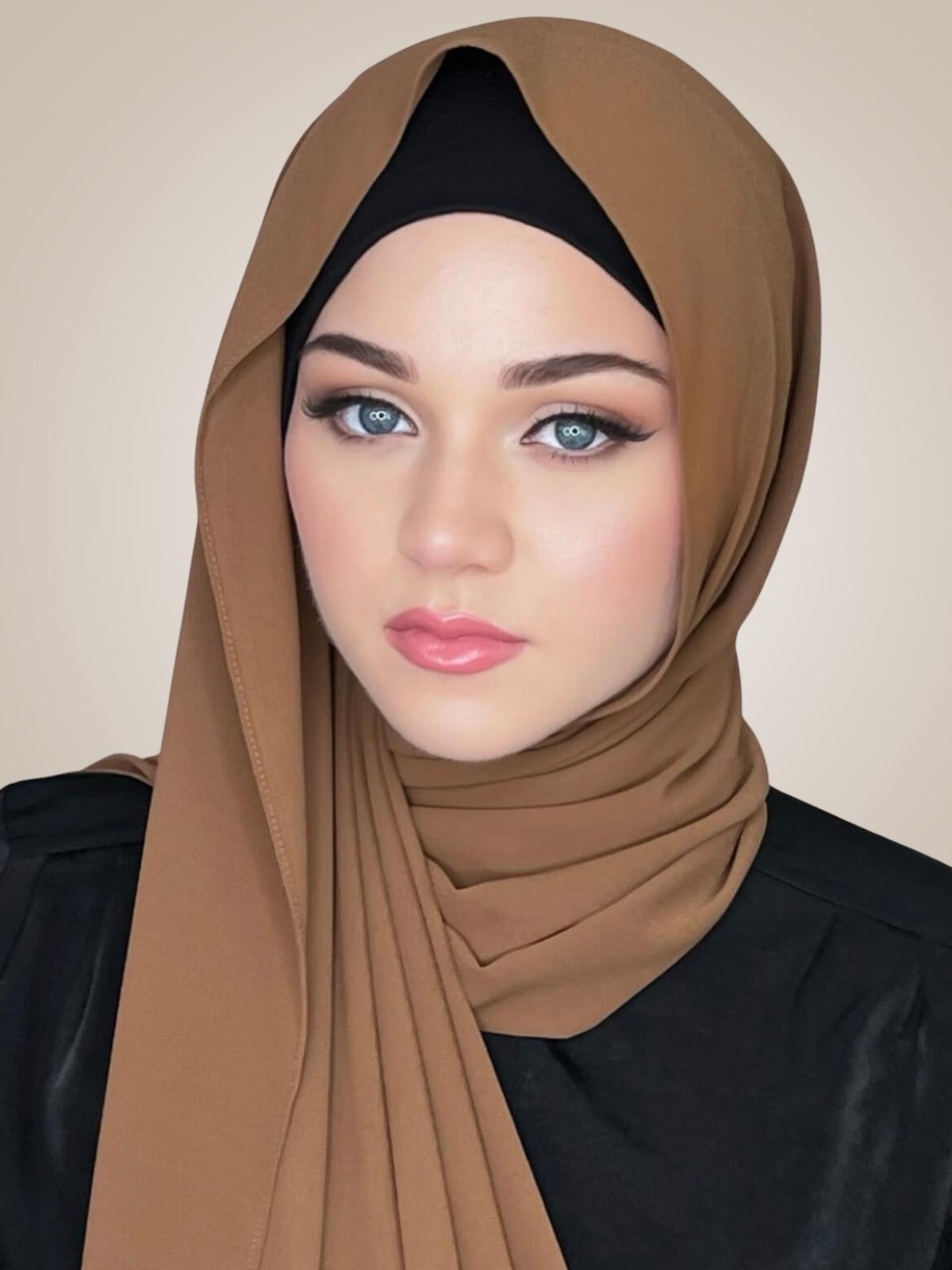 Classic Chiffon Hijab-Rust Brown