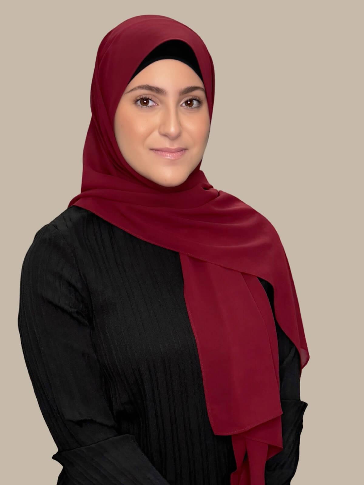 Modish Girl Luxury Chiffon Hijab-Mahogany