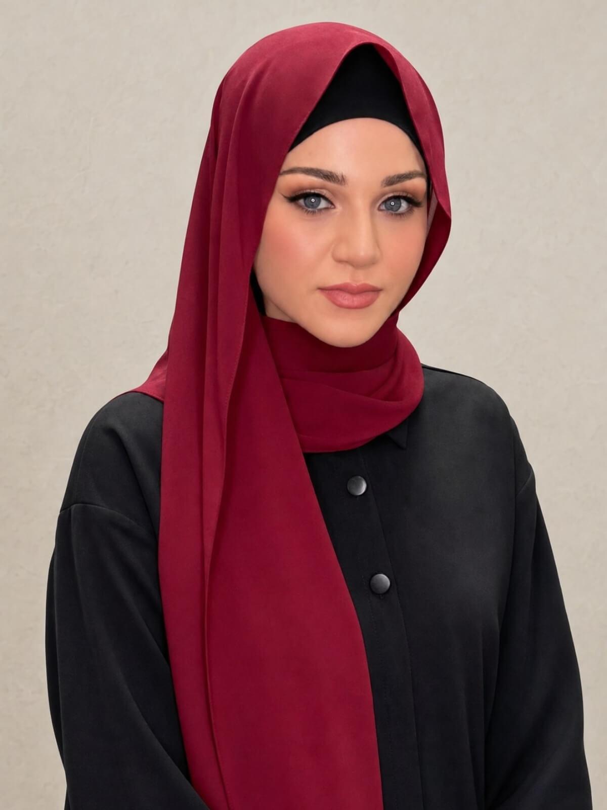 Classic Chiffon Hijab-Mahogany