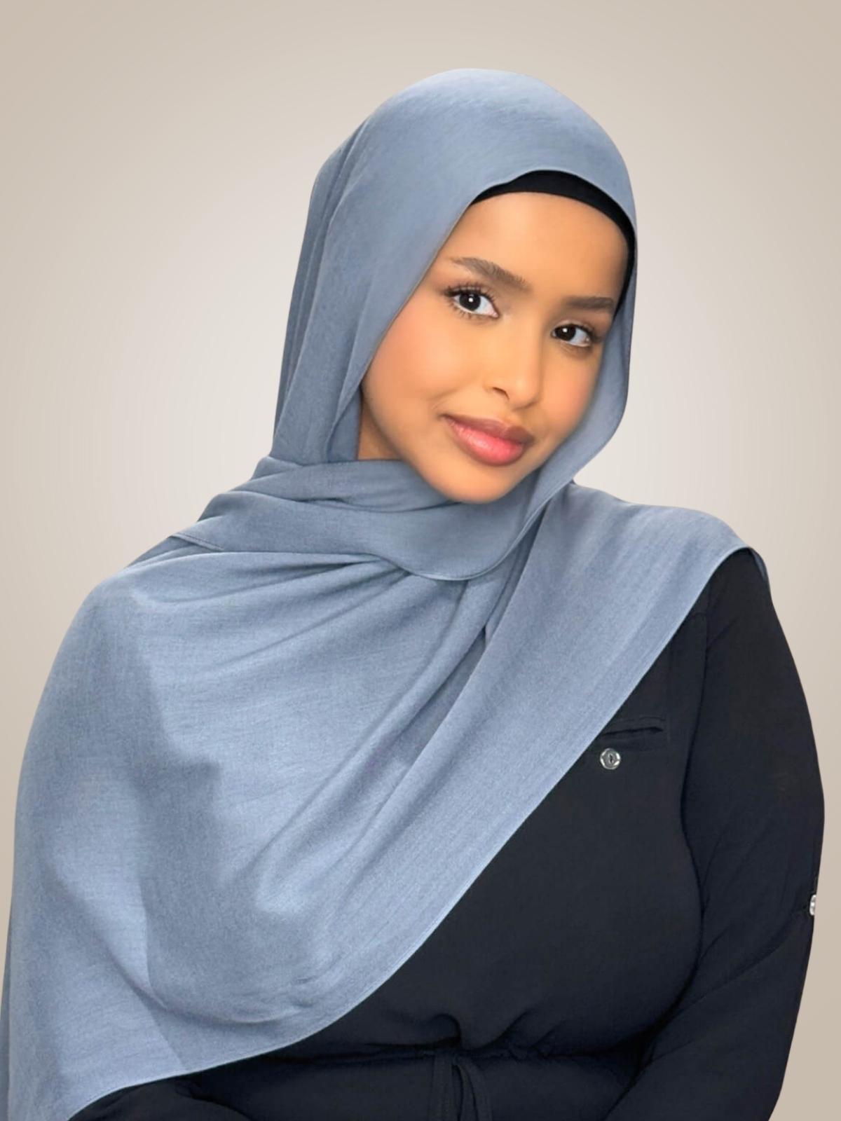 Cotton Modal Hijab-Dusty Denim